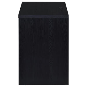 English Elm Geary Black 2-Drawer Nightstand with LED Light, Dual Outlet USB-A & USB-C Charging, Compact Wood- Grain B062P375557