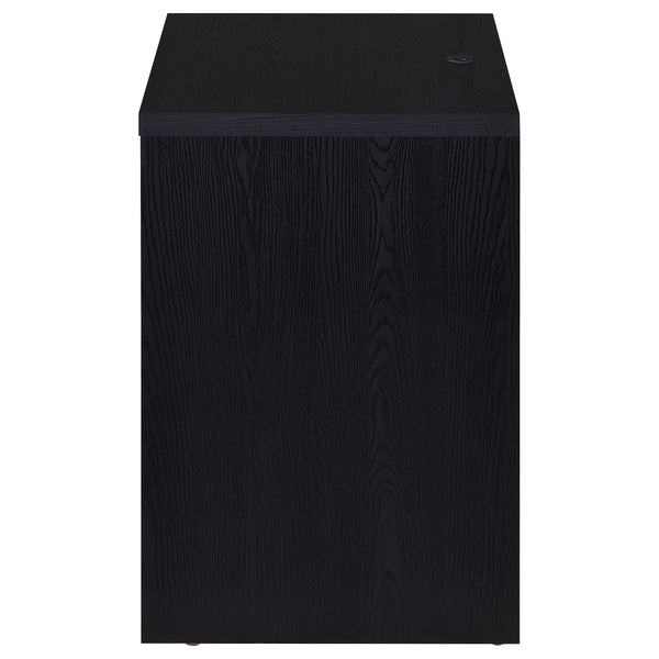 English Elm Geary Black 2-Drawer Nightstand with LED Light, Dual Outlet USB-A & USB-C Charging, Compact Wood- Grain B062P375557