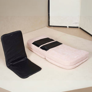 English Elm Convertible Fold-Out Double Sofa Bed with Thick Cushioning, Adjustable Backrest & Space-Saving Design Pink W244S00003