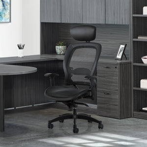 OSP Home Furnishings Executive Ergonomic Mesh Office Chair with Lumbar Support and Synchro Tilt for Home Workspaces 27876R