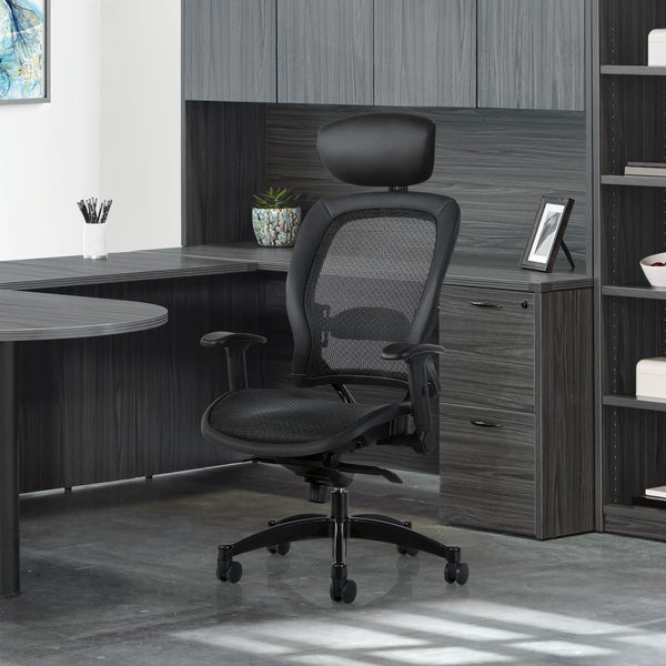 OSP Home Furnishings Executive Ergonomic Mesh Office Chair with Lumbar Support and Synchro Tilt for Home Workspaces 27876R