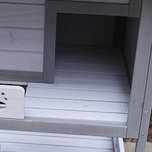 English Elm Three Story Solid Wood Outdoor Cat Villa with Balcony Weatherproof Feral Shelter W1431P284943