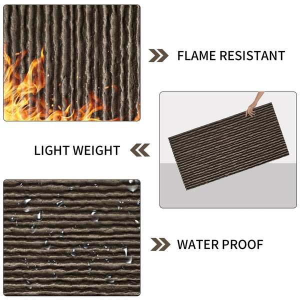 English Elm 3d Faux Stone Pu Wall Panels Set Lightweight Flame Resistant Architectural Accent W347P419659