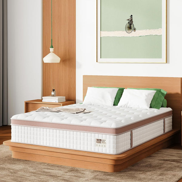English Elm 12 Inch Queen Gel Foam Pocket Spring Hybrid Mattress Firm Support Spinal Relief B2716P455269