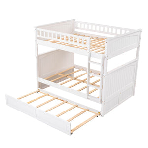 English Elm Full Over Bunk Bed with Trundle Solid Pine Wood Kids Bedroom Sleeper LT000044AAK-1