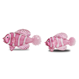 Rialto Magenta Glass Fish Set of 2