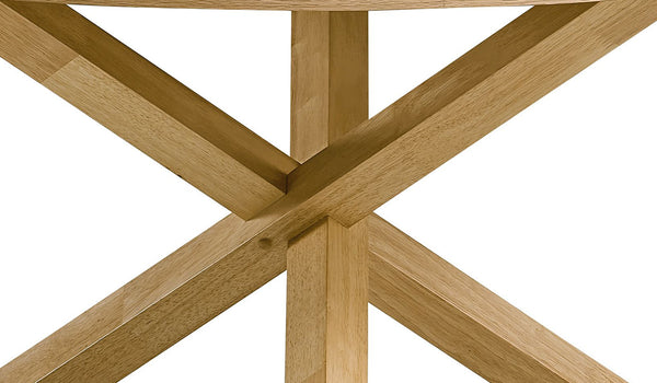 English Elm Kasem Oak Finish Dining Table with Solid Wood Base, Round Oak Veneer Top for Durable Style and Comfort B2726S00073