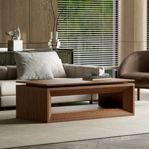 English Elm 43.3'' Wood Veneer Lift Top Coffee Table with Hidden Storage for Living Room Walnut W1435P453255
