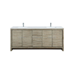 English Elm Rustic Acacia Double Bath Vanity 80" W With Cultured Marble Top & Chrome Faucet, Ample Storage B2731P259559-GIGA