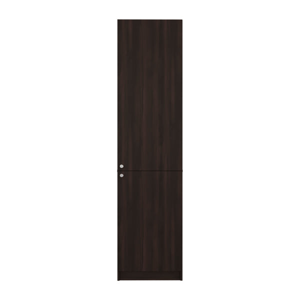 English Elm Butte Tall Two-tone Oak Bookcase with Concealed Doors and Open Shelves for Home Office B097P480467