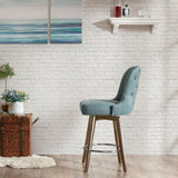 Madison Park Kobe Transitional Counter Stool with Swivel Seat MP104-0556 Blue