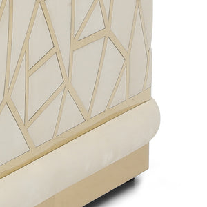 English Elm Talia Art Deco Accent Chair Hardwood Frame Structured Back Geometric Living Room Ivory B078P301558