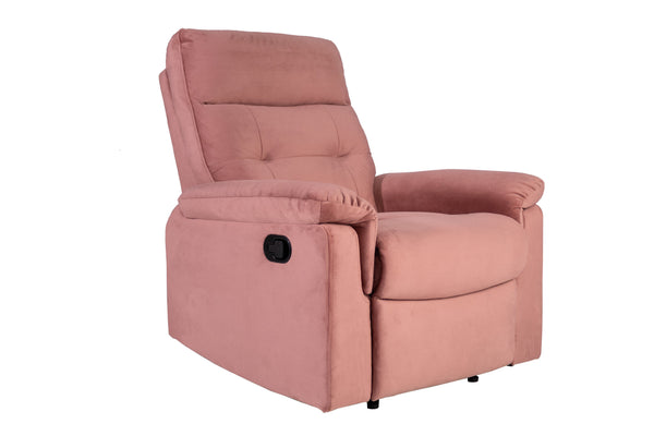 English Elm Single Tufted Velvet Manual Recliner with Plush Headrest for Living Room Comfort B089P240498