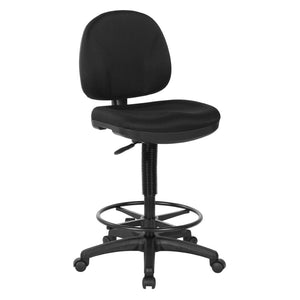 OSP Home Furnishings Lumbar Support Drafting Chair Ergonomic Fabric Seat with Gas Lift for Studio Use DC640-231