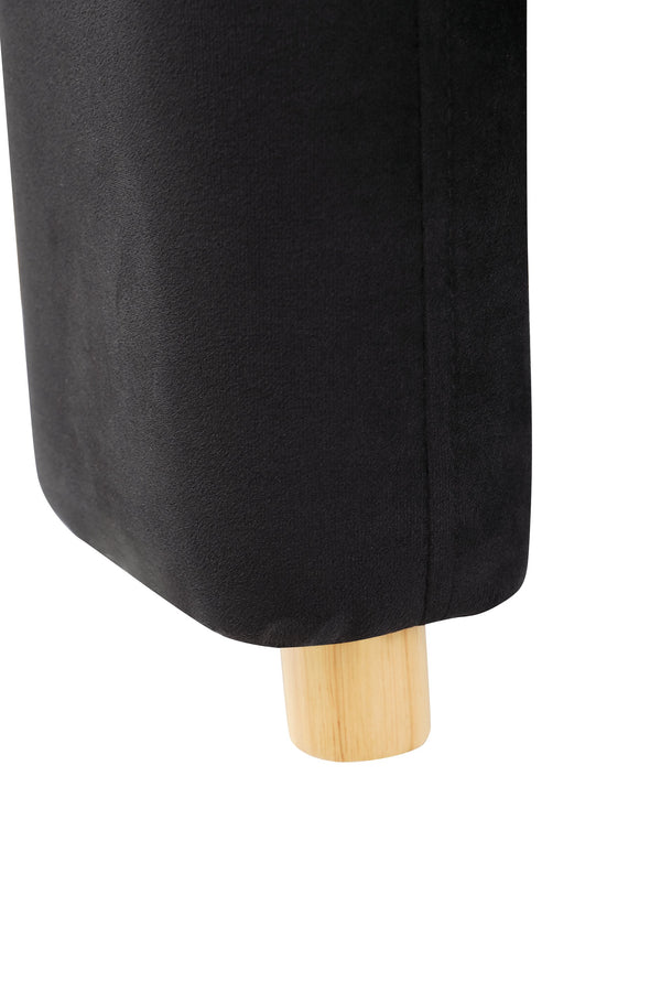 English Elm Accent Chair with Hollow Backrest for Ergonomic Support, Solid Wood Frame, Stylish Fabric Upholstery Black W1420P194054