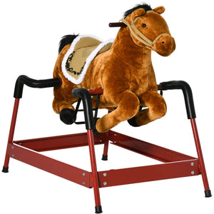 English Elm Soft Plush Unicorn Spring Horse Ride on Toy with Sound for Kids Ages 3 and Up T3971P442144