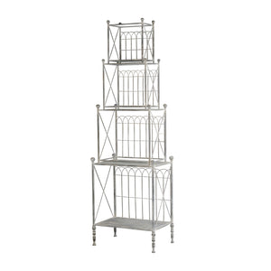 English Elm 25.5x17x80.5" Iron Etagere Three Tier Antique Shelf Twisted Rope Detail Tall Storage W2078P452902