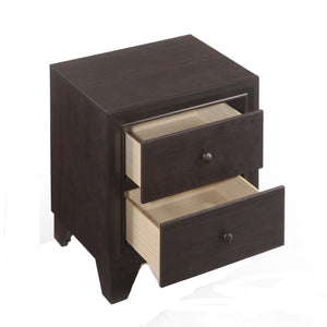 English Elm Espresso Two-Drawer Nightstand with Sturdy Wooden Legs, Warm Finish, Compact Storage for Bedroom Essentials B062P186508