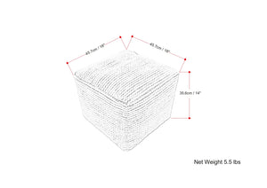 English Elm Eastmont Cream Outdoor/Indoor Pouf - 100% Recycled PET, Water & UV Resistant, Supportive Seat (18") B136P252630