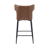 Christopher Knight Home® - Noble House - - 28Inch Counter Height Bar Stools Set Of 2, Modern Bar Upholstered Chairs With Pu Leather, Metal Footrest And Frame For Kitchen Island, Bar Table, Dining Room, Brown