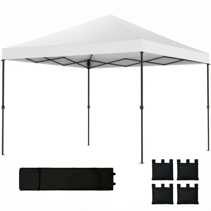 English Elm Pop up Canopy Tent with Steel Frame Upf30 Oxford Roof for Outdoor Events and Tailgates White T3971P466990