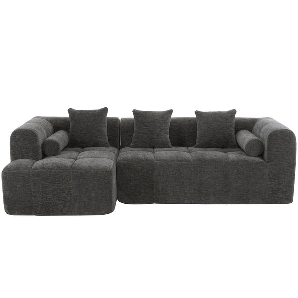 English Elm 101.2" Modular Sectional Sofa Deep Cushioned Beige Curved Couch for Living Room N719P257500E