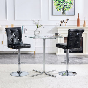 English Elm 4-pack Pu High-back Dining Chairs with Powder-coated Metal Legs for Modern Kitchens Black W3875P371070