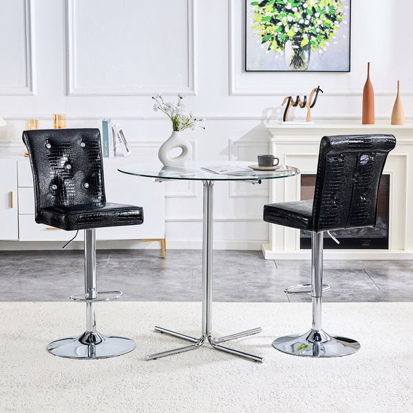 English Elm 4-pack Pu High-back Dining Chairs with Powder-coated Metal Legs for Modern Kitchens Black W3875P371070