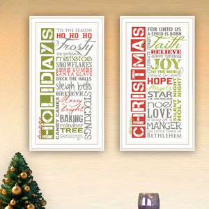 English Elm Trendy Decor 4u Happy Holidays Framed Wall Art 2 Piece Set for Festive Home B067P256623