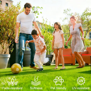 English Elm 6ftx10ft Outdoor Artificial Grass Rug Lush Pe Turf Patio Balcony Pet Friendly Mat W1790P396380