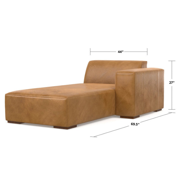 English Elm Rex Right Chaise Sofa Module - Luxurious Sienna Leather, Modular Design, Plush Comfort & Style B136P199249-GIGA