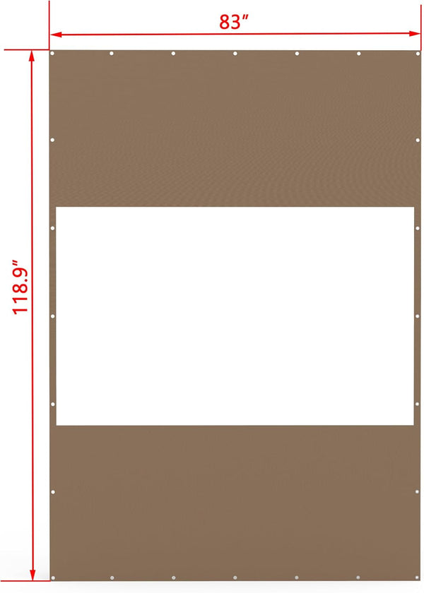 English Elm Heavy Duty Outdoor Clear Panel Curtain - 18 Oz Waterproof Pvc Polyester For Patios & Gazebos, 10'H X 7'W W1859P238845