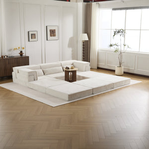 English Elm Compression Mahjong Sofa - Versatile Modular Floor Bed With Memory Foam & Soft Fleece, No Assembly W3723S00023
