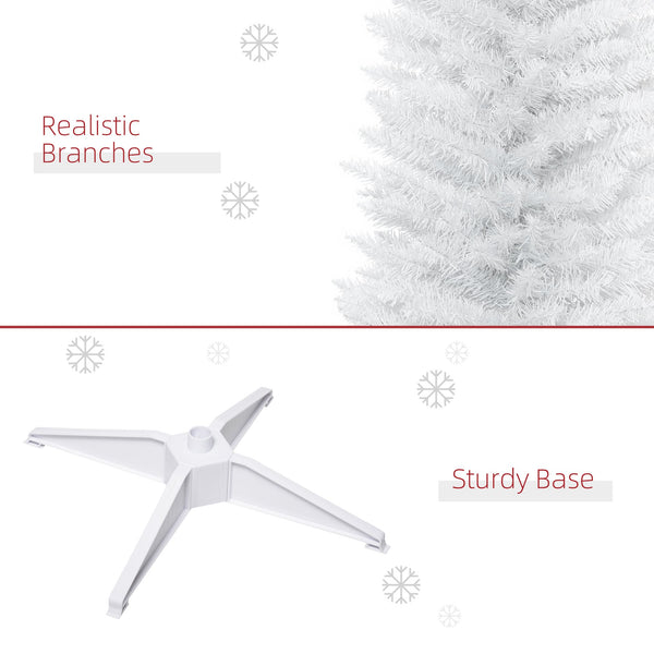 English Elm Homcom Slim Black Pencil Christmas Tree 6ft Artificial with 390 Branch Tips Unlit W2225P229788