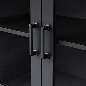 English Elm On-Trend Farmhouse Entertainment Center For Tvs Up To 70" With Adjustable Shelves & Glass Doors N721S000041B