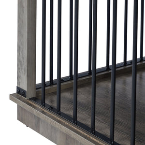English Elm Wf005-gw,the Dual Compartment Furniture Style Dog Crate with Open Shelves for Living Rooms W308P171239