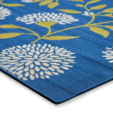 Christopher Knight Home® - Noble House - Viola Outdoor 6'7" X 9'2" Floral Area Rug, Blue and Green