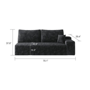 English Elm Y119-3Seat-Left-Black-Sofa - Cozy Modern Sectional With Reversible Chaise For Effortless Comfort & Style W2824P236991-GIGA