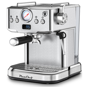 English Elm 20 Bar Espresso Machine with Steam Wand Pressure Display and Ese Pod Support W1002P292436