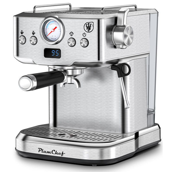 English Elm 20 Bar Espresso Machine with Steam Wand Pressure Display and Ese Pod Support W1002P292436