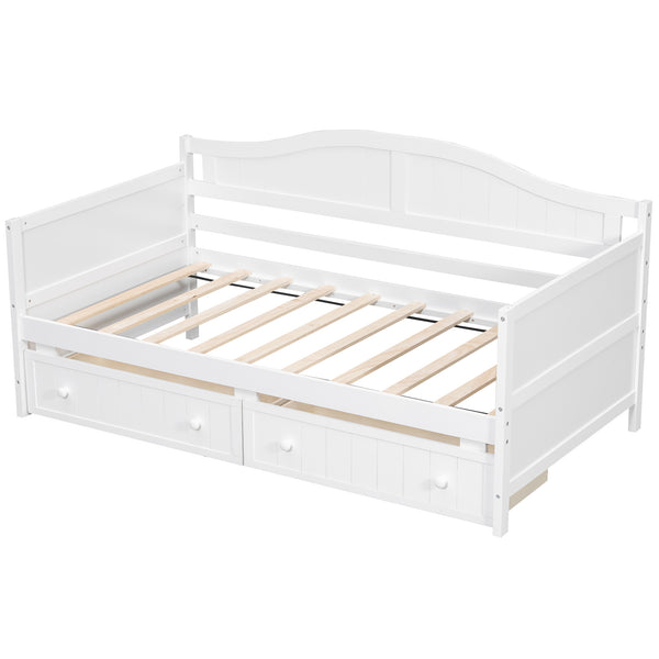 English Elm Twin Wood Daybed Sofa with Storage Drawers Arched Frame for Guest or Kids Room N708P357111K