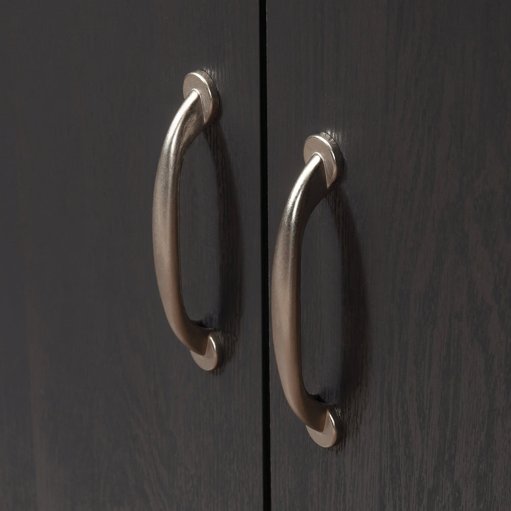 English Elm Microwave/Kitchen Cart Black finish with Drawer, Cord Management, Adjustable Shelf & Casters for Small Spaces B356P402799