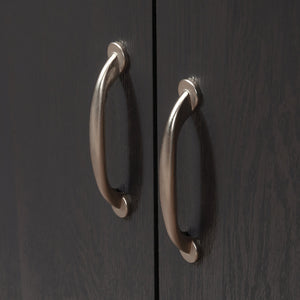 English Elm Microwave/Kitchen Cart Black finish with Drawer, Cord Management, Adjustable Shelf & Casters for Small Spaces B356P402799