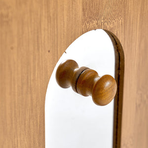 English Elm TWO Drawers Nightstand with Mirrors, Built-In USB & AC Charging Station, Natural MDF, Sturdy Design W3417P388713