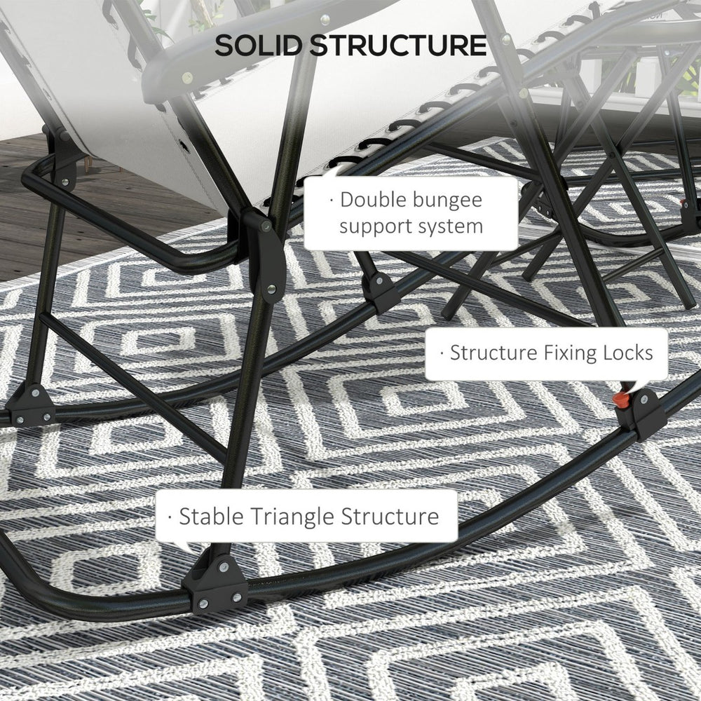 English Elm Outsunny 2 Piece Cream White Outdoor Rocking Chair Set – Portable, Ergonomic & Weather Resistant Design W2225P217099-GIGA