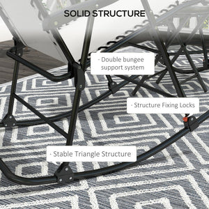 English Elm Outsunny 2 Piece Cream White Outdoor Rocking Chair Set – Portable, Ergonomic & Weather Resistant Design W2225P217099-GIGA