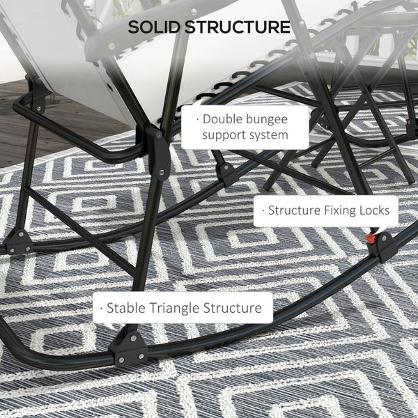 English Elm Outsunny 2 Piece Cream White Outdoor Rocking Chair Set – Portable, Ergonomic & Weather Resistant Design W2225P217099-GIGA