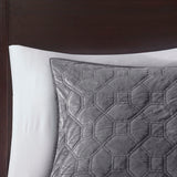 Madison Park Harper Glam/Luxury 3 Piece Velvet Quilt Set MP13-3308 Grey