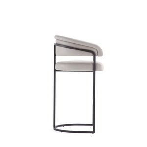 English Elm Augusta Modern Leatherette Barstool with Geometric Metal Base, High-Density Foam, Commercial Grade durability LIGHT GREY B365P398064