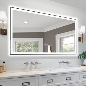 English Elm 72x40 Frameless LED Bathroom Mirror with Dimmable 3-Temp Lighting, Anti-Fog, UL-Certified Safety White T3757P347003